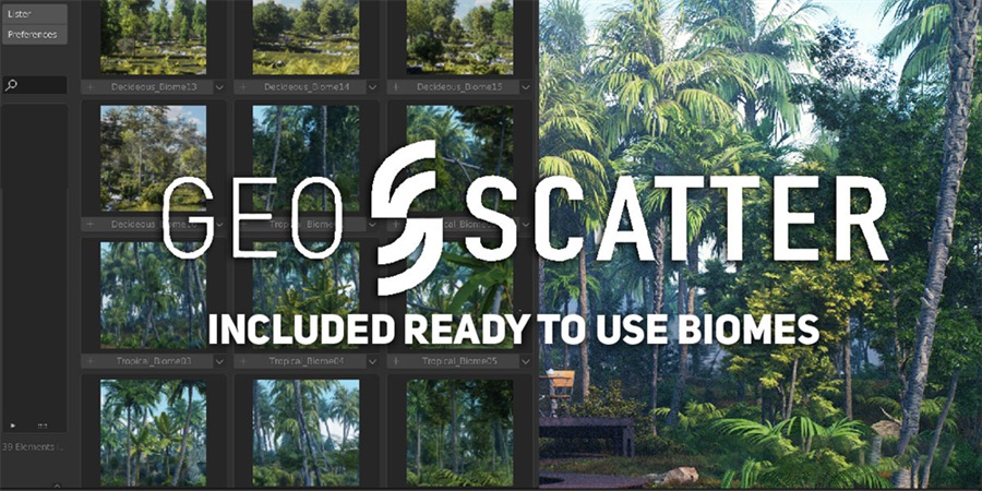 Blender花园植物树木预设库 Tree Vegetation V5.1.1+预设 Assets Vol.1&2 插件预设 sucaiwan.com