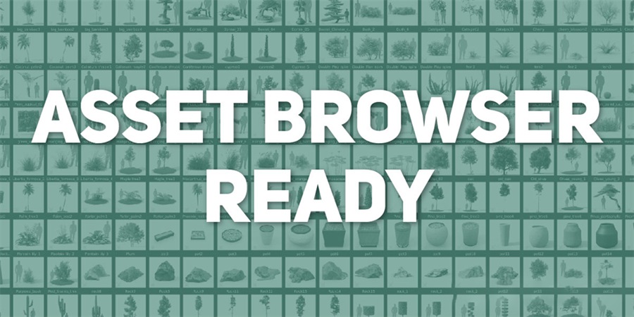 Blender花园植物树木预设库 Tree Vegetation V5.1.1+预设 Assets Vol.1&2 插件预设 sucaiwan.com