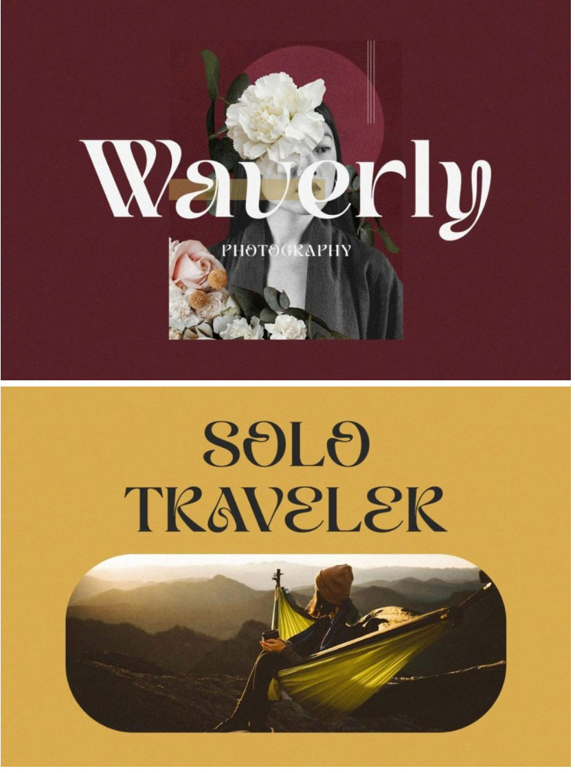 现代优雅酸性逆反差徽标品牌杂志产品海报标题设计PSAI衬线字体 Meqanor , sucaiwan.com