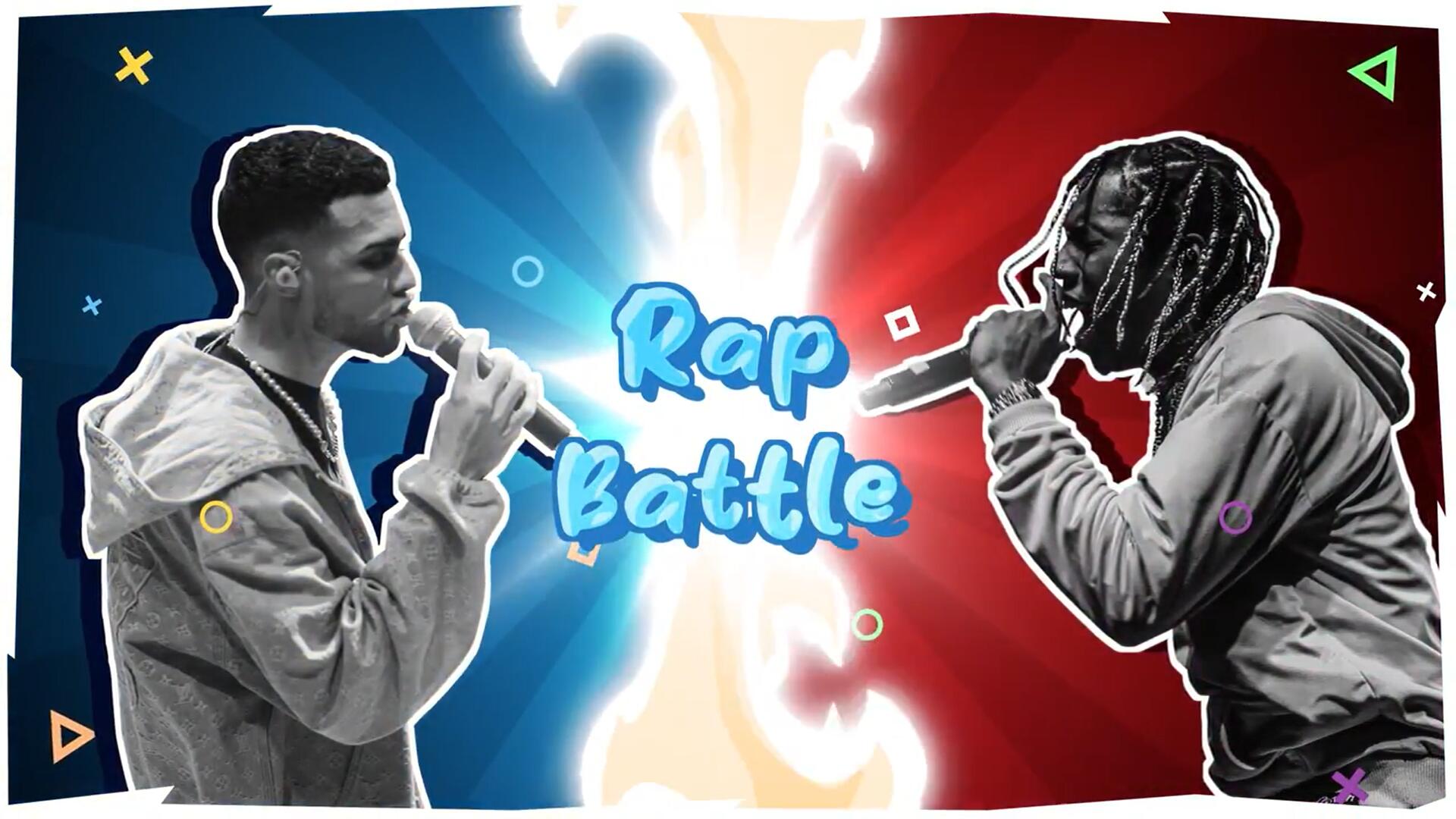 达芬奇模板：趣味1V1对抗VS手绘卡通动画效果 , sucaiwan.com