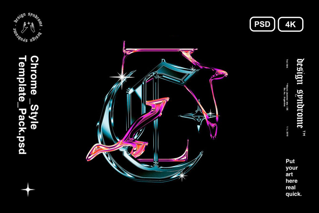 Design syndrome 新潮酸性镀铬金属渐变效果平面广告海报标题字体设计PS样式模板 Chrome Layer Style Pack 图片素材 第1张-素材湾丨精选海外优质设计素材资源 Design syndrome 新潮酸性镀铬金属渐变效果平面广告海报标题字体设计PS样式模板 Chrome Layer Style Pack 图片素材 sucaiwan.com