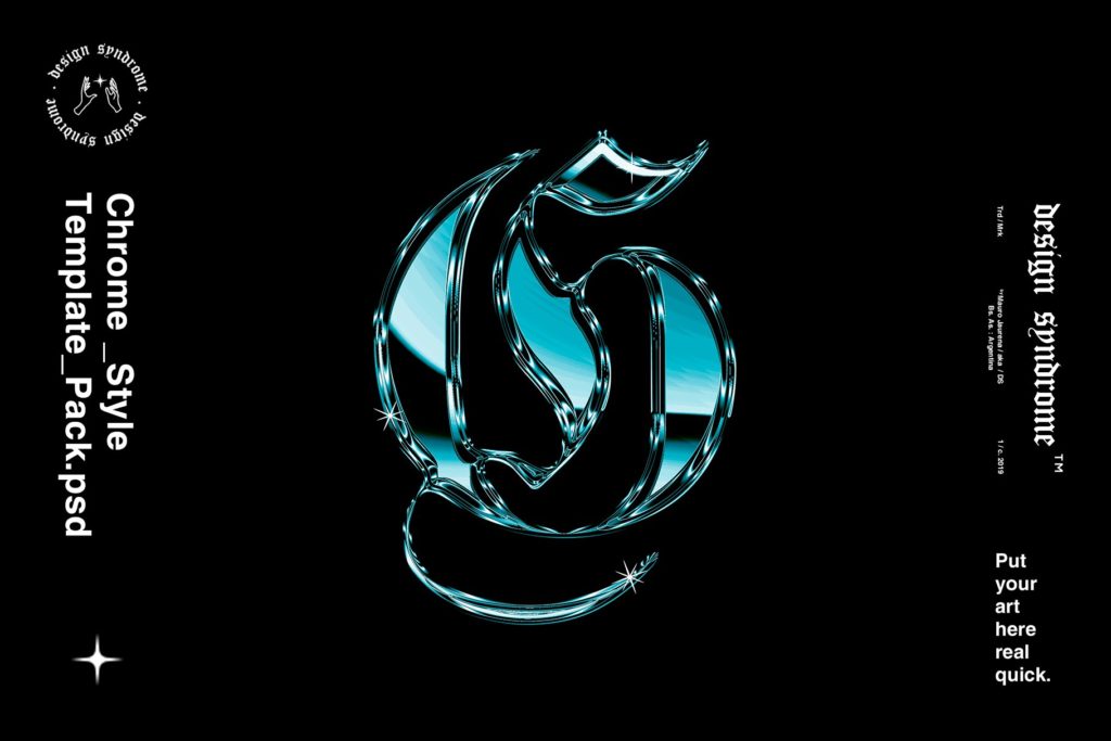 Design syndrome 新潮酸性镀铬金属渐变效果平面广告海报标题字体设计PS样式模板 Chrome Layer Style Pack 图片素材 第6张-素材湾丨精选海外优质设计素材资源 Design syndrome 新潮酸性镀铬金属渐变效果平面广告海报标题字体设计PS样式模板 Chrome Layer Style Pack 图片素材 sucaiwan.com