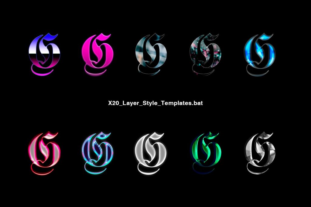 Design syndrome 新潮酸性镀铬金属渐变效果平面广告海报标题字体设计PS样式模板 Chrome Layer Style Pack 图片素材 第8张-素材湾丨精选海外优质设计素材资源 Design syndrome 新潮酸性镀铬金属渐变效果平面广告海报标题字体设计PS样式模板 Chrome Layer Style Pack 图片素材 sucaiwan.com