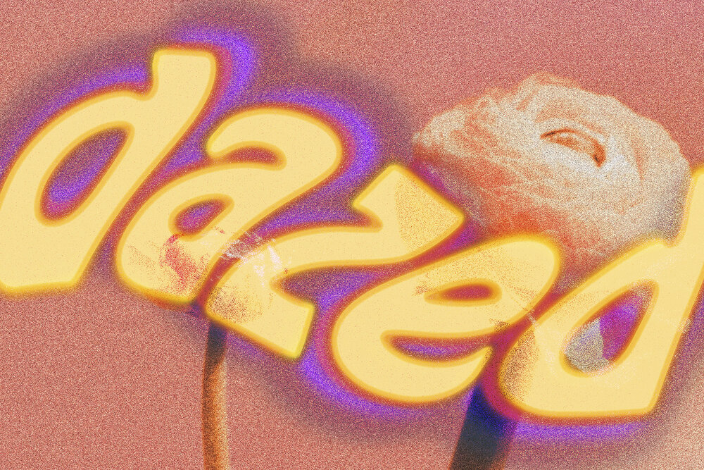 复古迷幻渐变抽象文本扭曲故障logo徽标标题特效PSD样机Dazed Distortion Text Effect 图片素材 sucaiwan.com