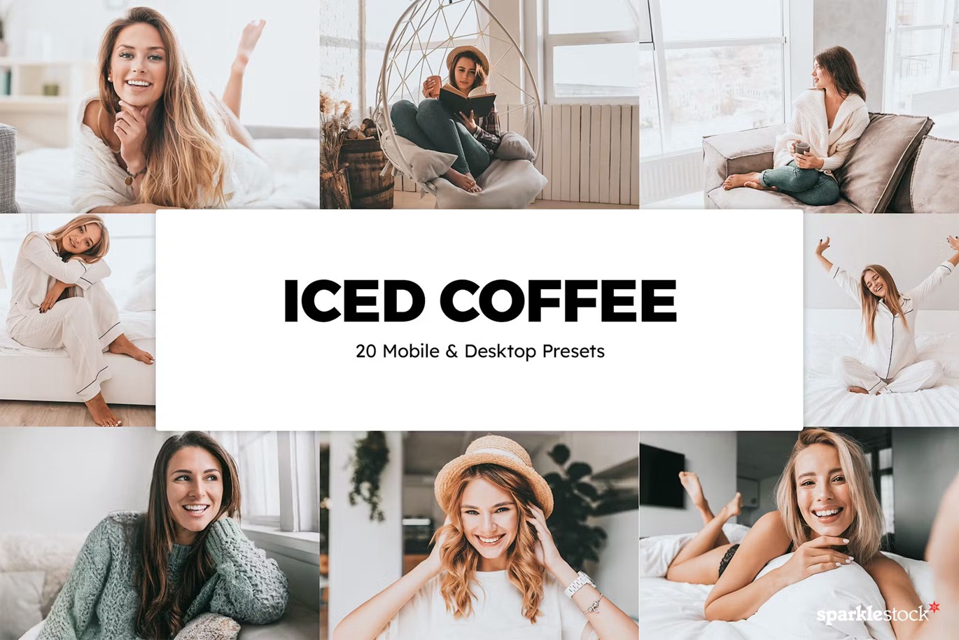 温馨舒适米色怀旧摄影后期Lightroom预设及电影调色LUT预设 20 Iced Coffee Lightroom Presets & LUTs 插件预设 sucaiwan.com