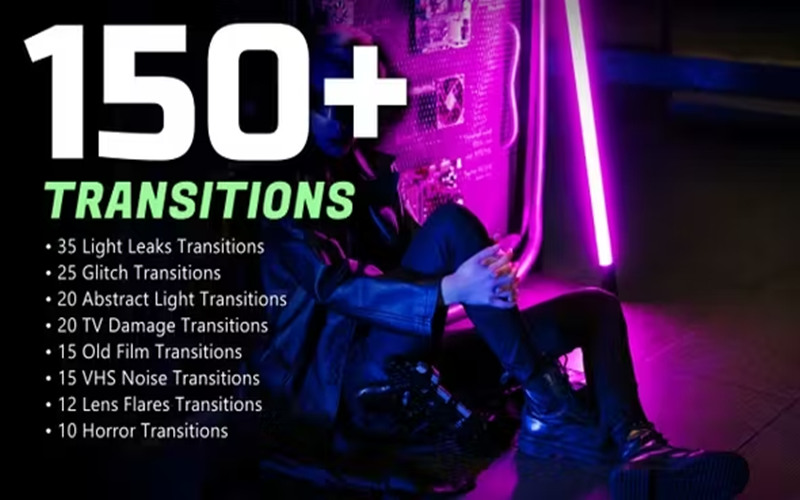 视频素材-150个镜头光效老电影VHS故障干扰转场过渡动画 影视音频 sucaiwan.com