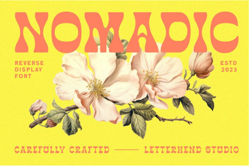 时尚杂志包装徽标设计装饰英文字体安装包 Nomadic , sucaiwan.com