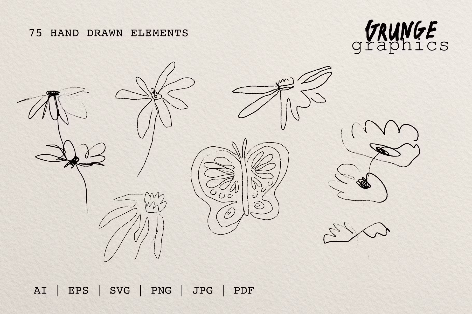 75种手绘元素涂鸦、拼贴艺术、笑脸蝴蝶花朵树叶、喷漆涂鸦图形和纹理、PNG、AI矢量设计图形 75+ Drawn & Painted Grunge Graphics 图片素材 第8张-素材湾丨精选海外优质设计素材资源 75种手绘元素涂鸦、拼贴艺术、笑脸蝴蝶花朵树叶、喷漆涂鸦图形和纹理、PNG、AI矢量设计图形 75+ Drawn & Painted Grunge Graphics 图片素材 sucaiwan.com