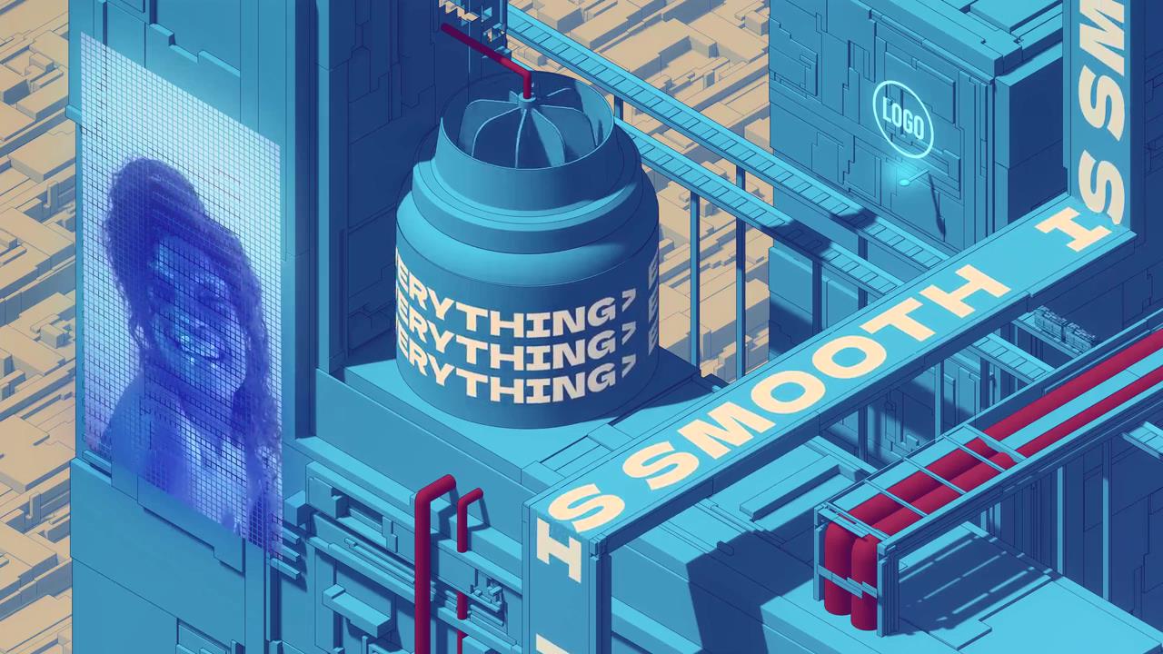 6款现代3D立体城市建筑大屏幕动画滚动AE排版设计模板Typography City Loops 影视音频 sucaiwan.com