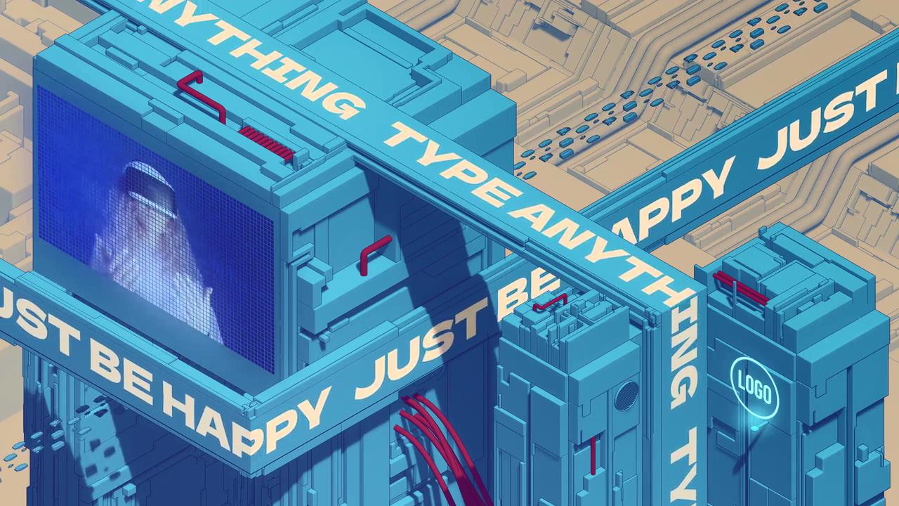 6款现代3D立体城市建筑大屏幕动画滚动AE排版设计模板Typography City Loops 影视音频 sucaiwan.com