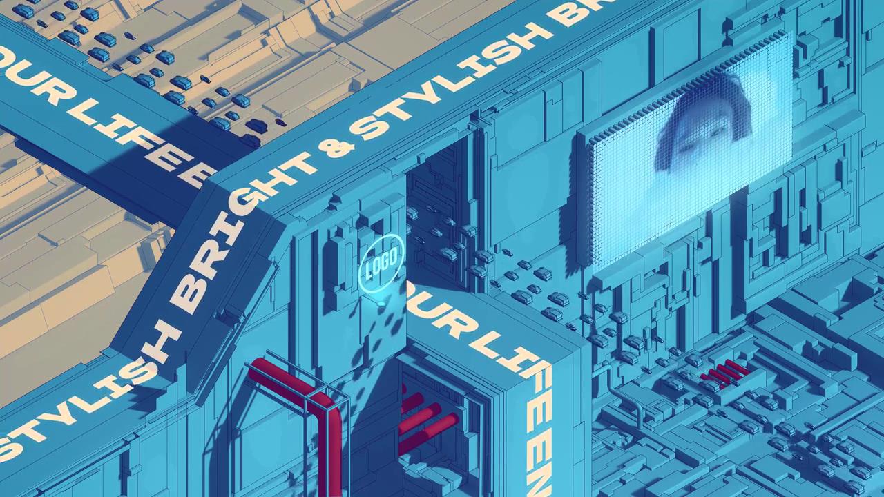 6款现代3D立体城市建筑大屏幕动画滚动AE排版设计模板Typography City Loops 影视音频 sucaiwan.com