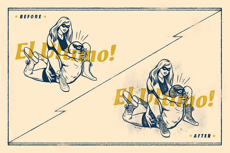 27个粗糙噪点和木刻纹理效果Procreate笔刷 , sucaiwan.com