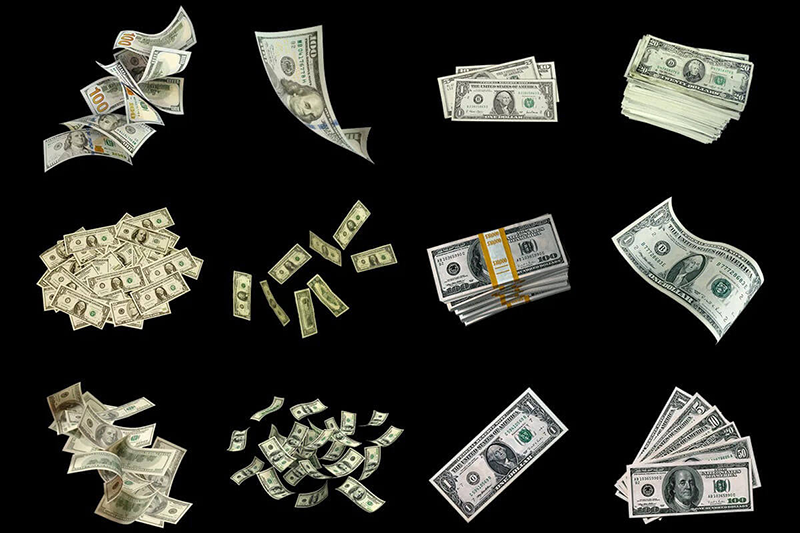 65张真实美元合成叠加素材PNG , sucaiwan.com
