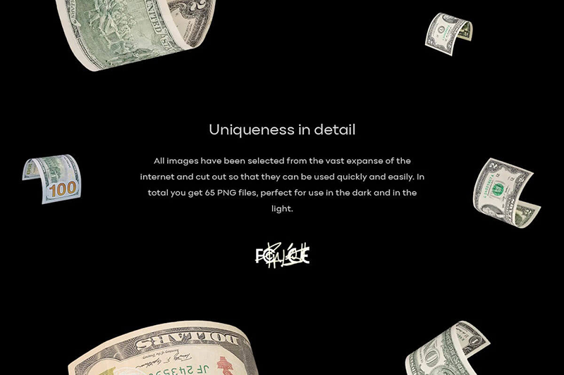 65张真实美元合成叠加素材PNG , sucaiwan.com