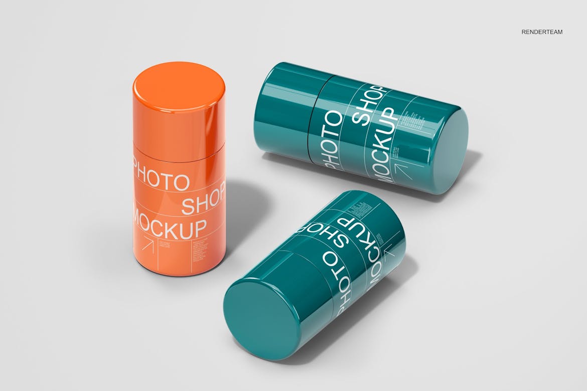 5款极简化妆品护肤品塑料瓶包装瓶设计效果图PSD样机套装Cosmetic Bottle Mockup Set 样机素材 sucaiwan.com