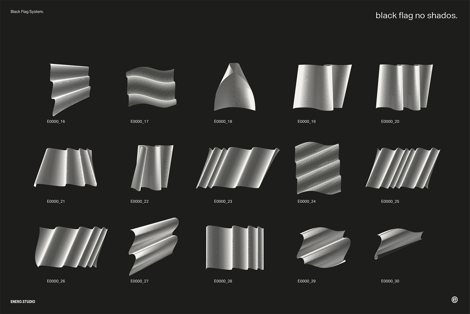 30款3D立体抽象艺术波浪线条网格旗帜AI矢量插画插图图形海报背景设计套装Black Flag Vector Pack 图片素材 sucaiwan.com