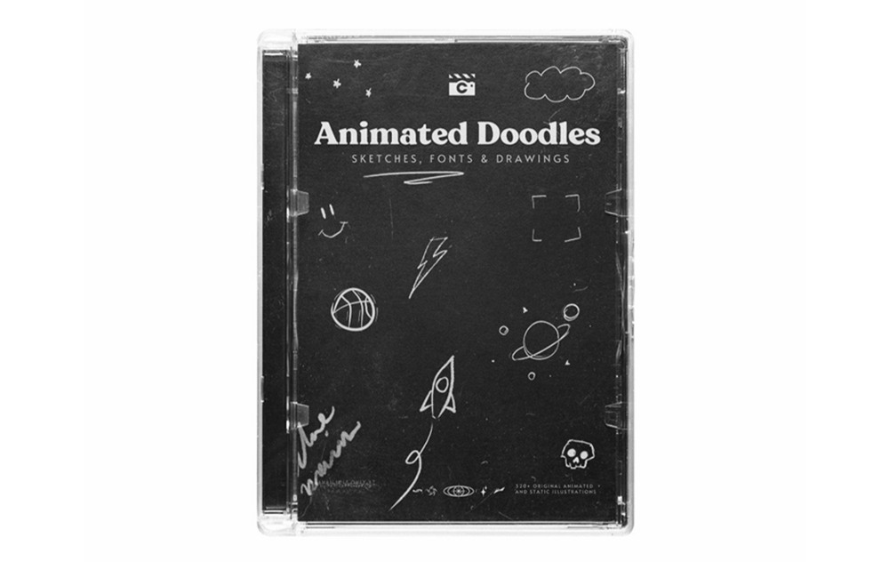 140+复古趣味街头涂鸦笔迹符号标记动态手绘插画插图MOV/PNG视频素材套装Animated Doodle Overlays 影视音频 sucaiwan.com