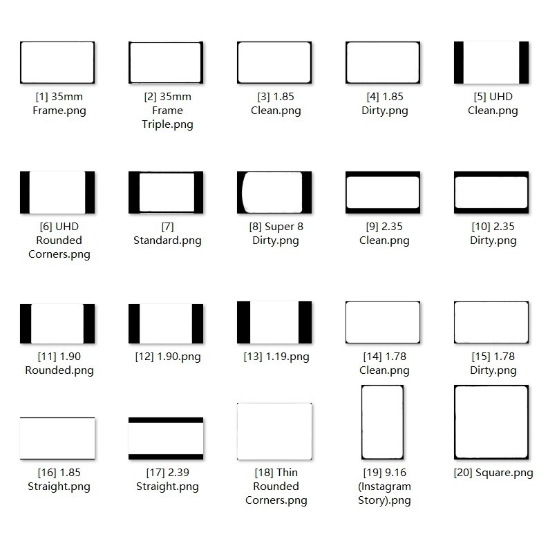 30款复古胶片镜头遮罩边框动态静态视频照片叠加后期设计素材Film Matte Overlays 影视音频 sucaiwan.com