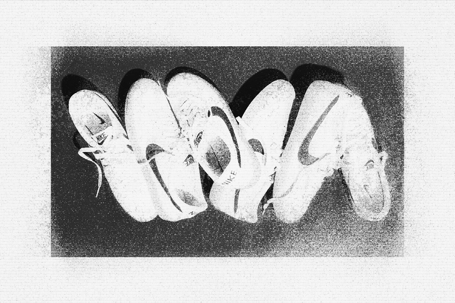 复古故障斑驳印刷打印文本标题logo徽标特效叠加样机Grunge Print Text Effect , sucaiwan.com