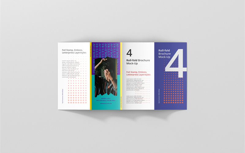 高端画册三折页四折页VI效果展示智能贴图宣传单PSD样机素材模板 样机素材 sucaiwan.com