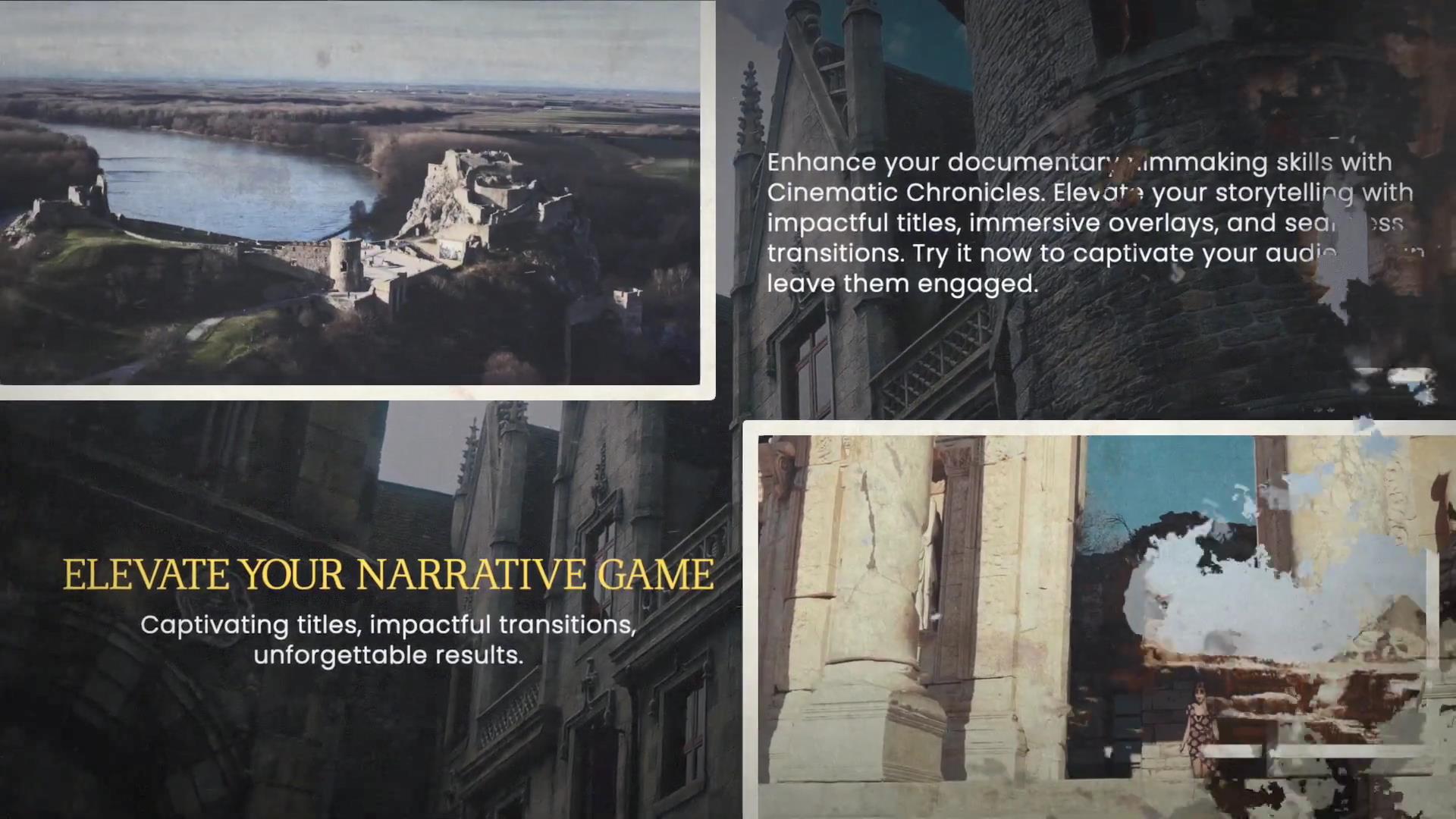 FCPX插件-史诗纪录片电影预告片头片尾文字标题场景转场动画 Cinematic Theme , sucaiwan.com