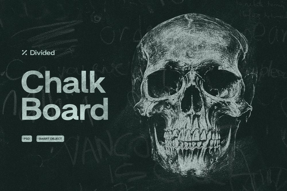 复古颗粒黑白粉笔黑板涂鸦照片转手绘特效PSD样机Chalk Board Effect 插件预设 sucaiwan.com