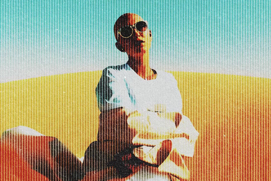 复古半调纸板颗粒做旧纸张叠加旧照片特效PSD样机Vintage Halftone Pattern Photo Effect 插件预设 sucaiwan.com