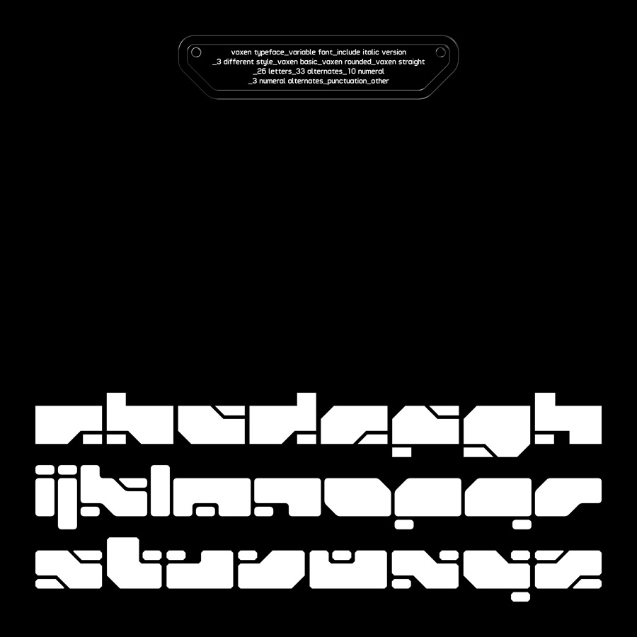 高质量Y2K千禧年复古科幻风几何抽象英文可变字体 VAXEN Typeface 设计素材 sucaiwan.com