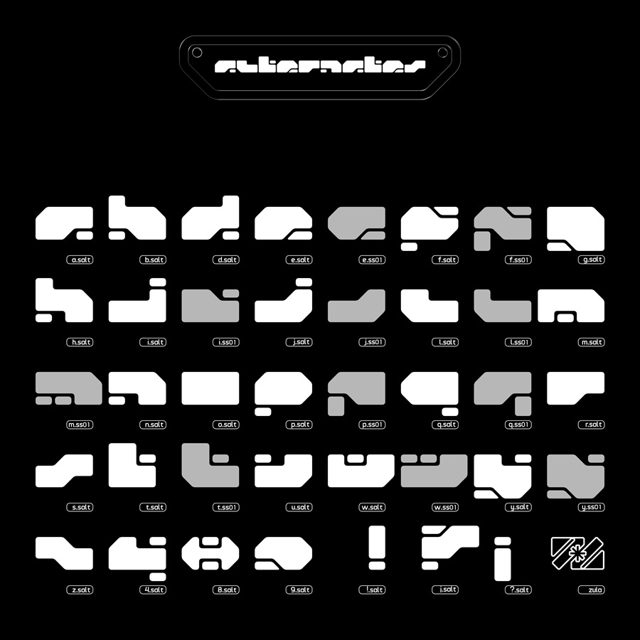 高质量Y2K千禧年复古科幻风几何抽象英文可变字体 VAXEN Typeface 设计素材 sucaiwan.com