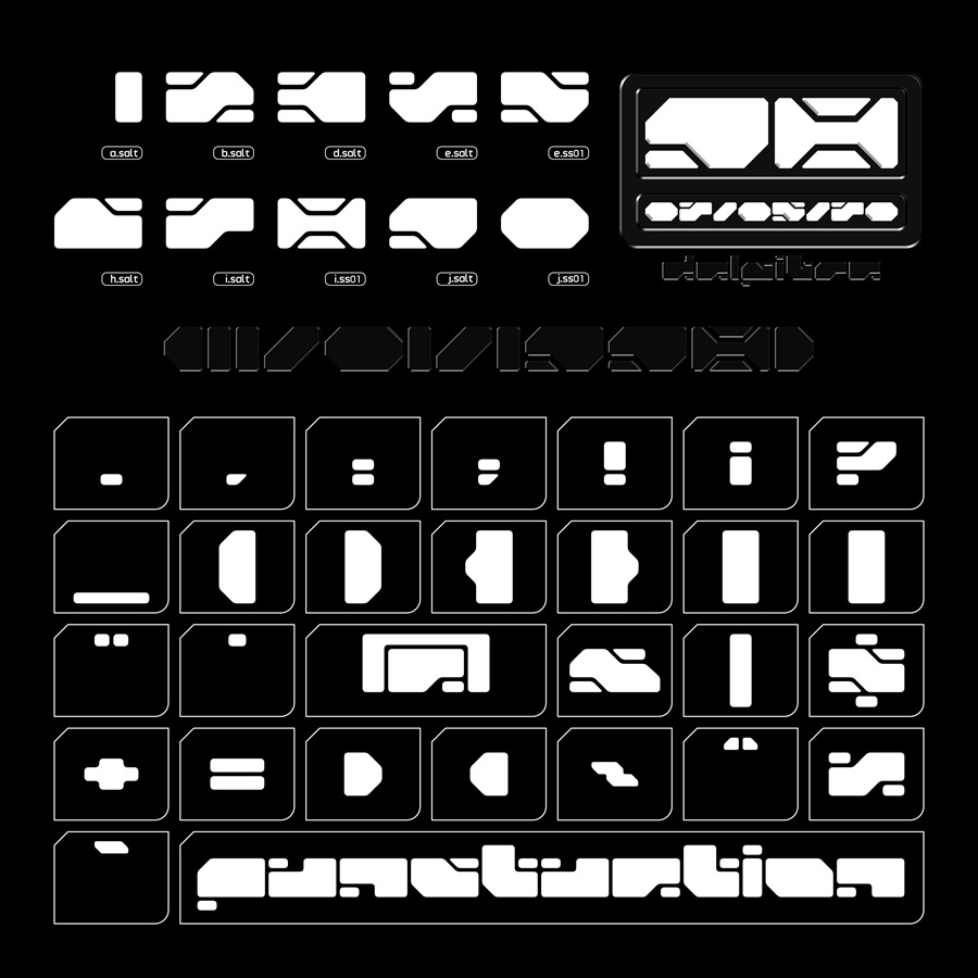 高质量Y2K千禧年复古科幻风几何抽象英文可变字体 VAXEN Typeface 设计素材 sucaiwan.com
