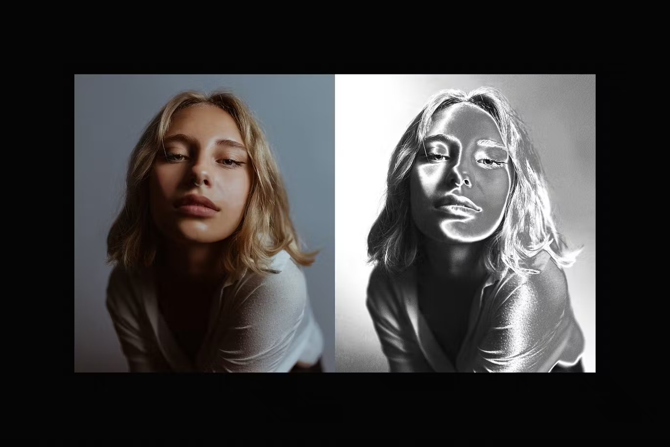 高质量银色人物皮肤图像特效PSD模板 Glow Skin Photo Effect 图片素材 sucaiwan.com