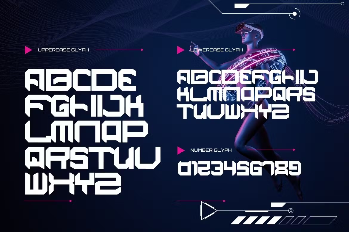 未来科幻电影海报徽标设计无衬线英文字体安装包 Vandroit - Techno Display-Schriftart 设计素材 sucaiwan.com