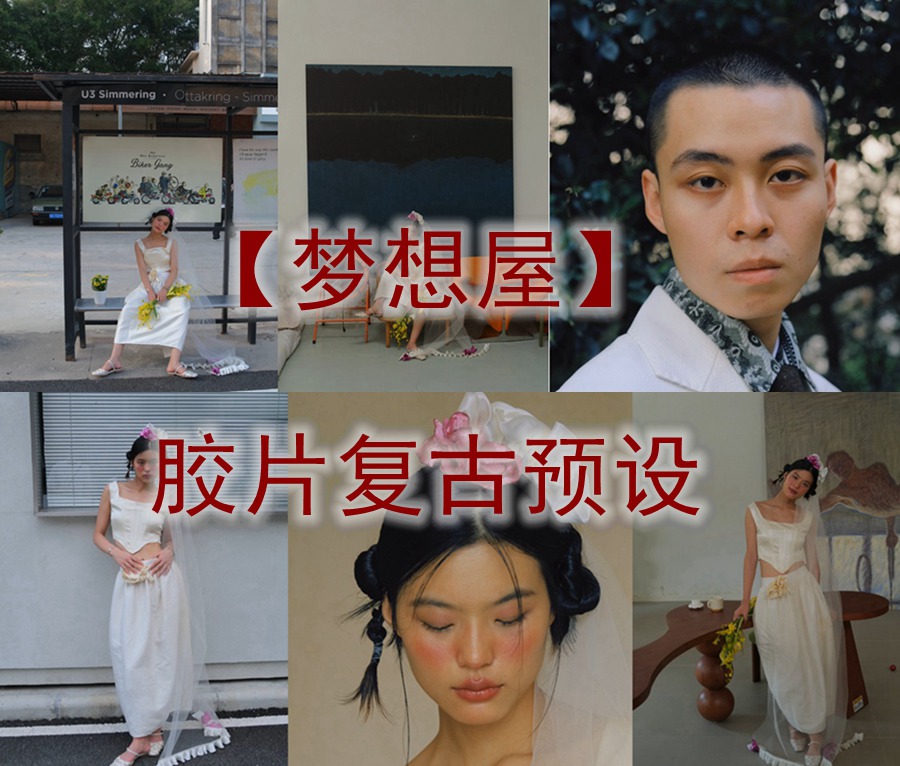 抖音小红书网红摄影师【梦想屋】胶片复古预设精选2024最新素材湾优化版 电脑版ps/lr预设配置文件滤镜附教程 插件预设 sucaiwan.com