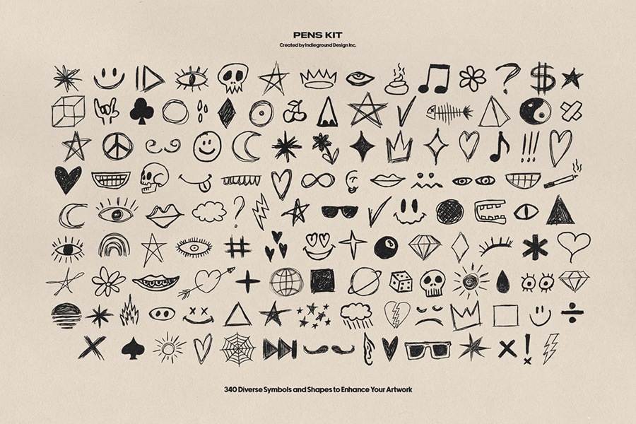 850+复古灵感手绘钢笔水彩笔涂鸦标记符号图案插画线条街头艺术PNG免扣元素设计套装Pens Kit 图片素材 第12张-素材湾丨精选海外优质设计素材资源 850+复古灵感手绘钢笔水彩笔涂鸦标记符号图案插画线条街头艺术PNG免扣元素设计套装Pens Kit 图片素材 sucaiwan.com
