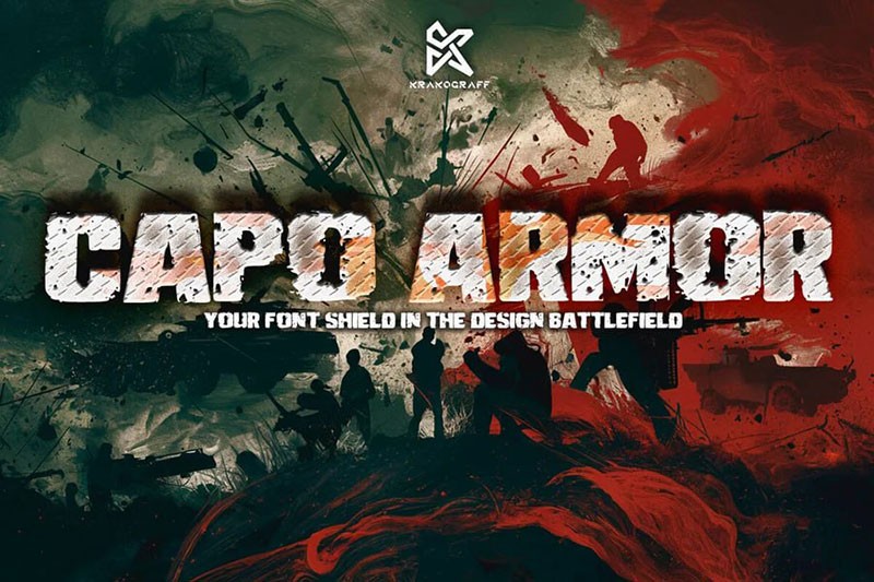 Capo Armor粗犷风英文标题字体，免费可商用 设计素材 sucaiwan.com