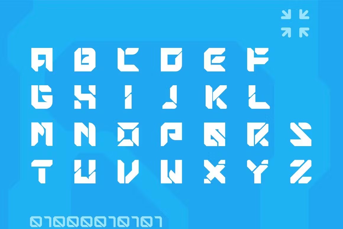 未来科幻主义赛博朋克机器人主题品牌设计英文字体 Azaro - Futuristic Sci-fi Font 设计素材 sucaiwan.com