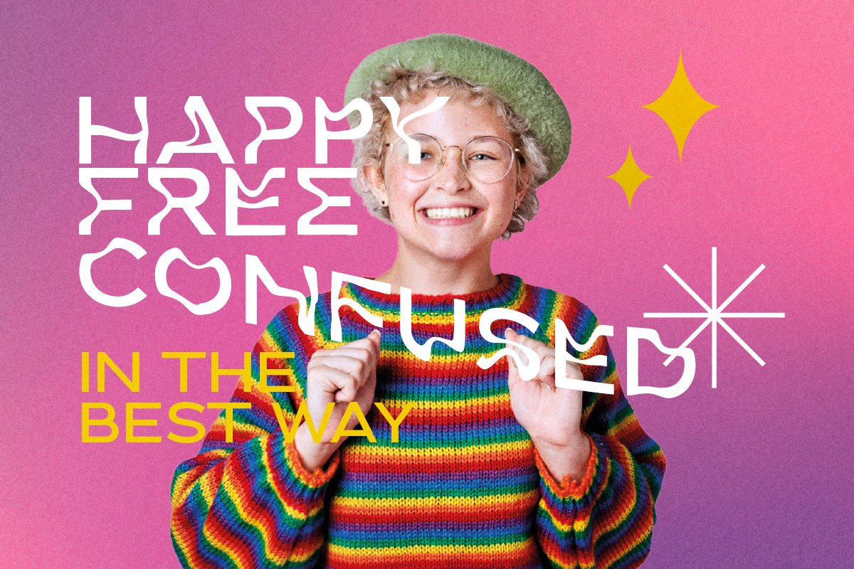 潮流酸性艺术褶皱弯曲实验性设计杂志排版英文字体 Weird Words - Experimental Font 设计素材 sucaiwan.com