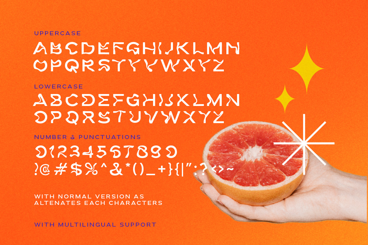 潮流酸性艺术褶皱弯曲实验性设计杂志排版英文字体 Weird Words - Experimental Font 设计素材 sucaiwan.com