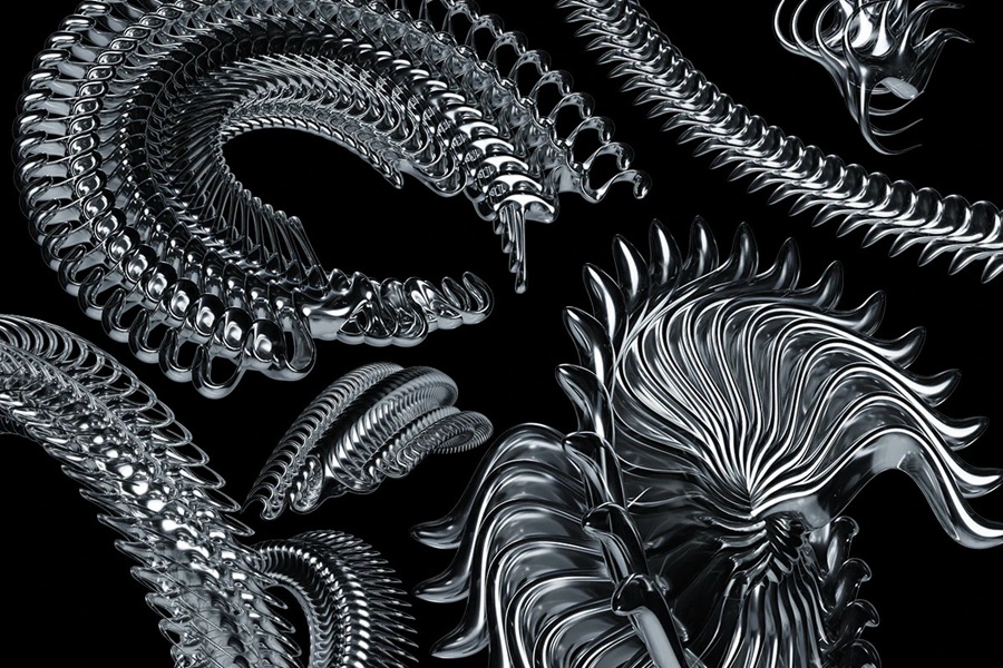 59款赛博3D渲染科幻未来金属镀铬PNG免扣设计元素套装Chrome Elements – 3D Abstract Shapes , sucaiwan.com