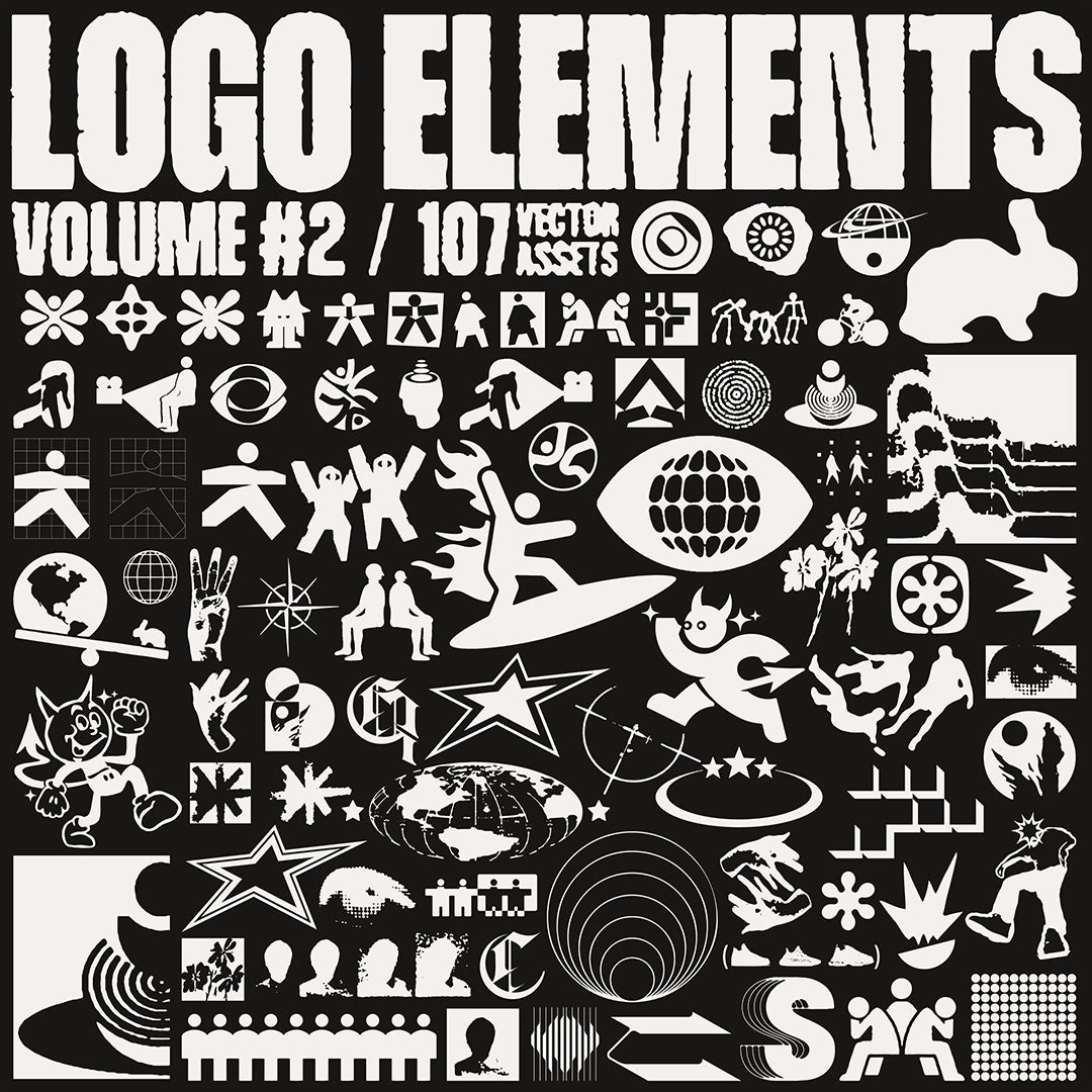 106款现代流行抽象Y2K矢量logo徽标AI图形设计套装Logo Elements Vol. 2 图片素材 sucaiwan.com