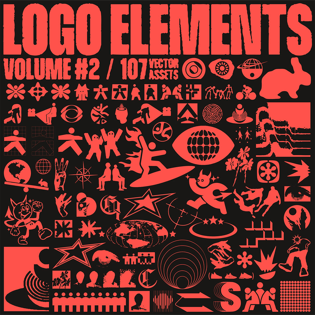 106款现代流行抽象Y2K矢量logo徽标AI图形设计套装Logo Elements Vol. 2 图片素材 sucaiwan.com