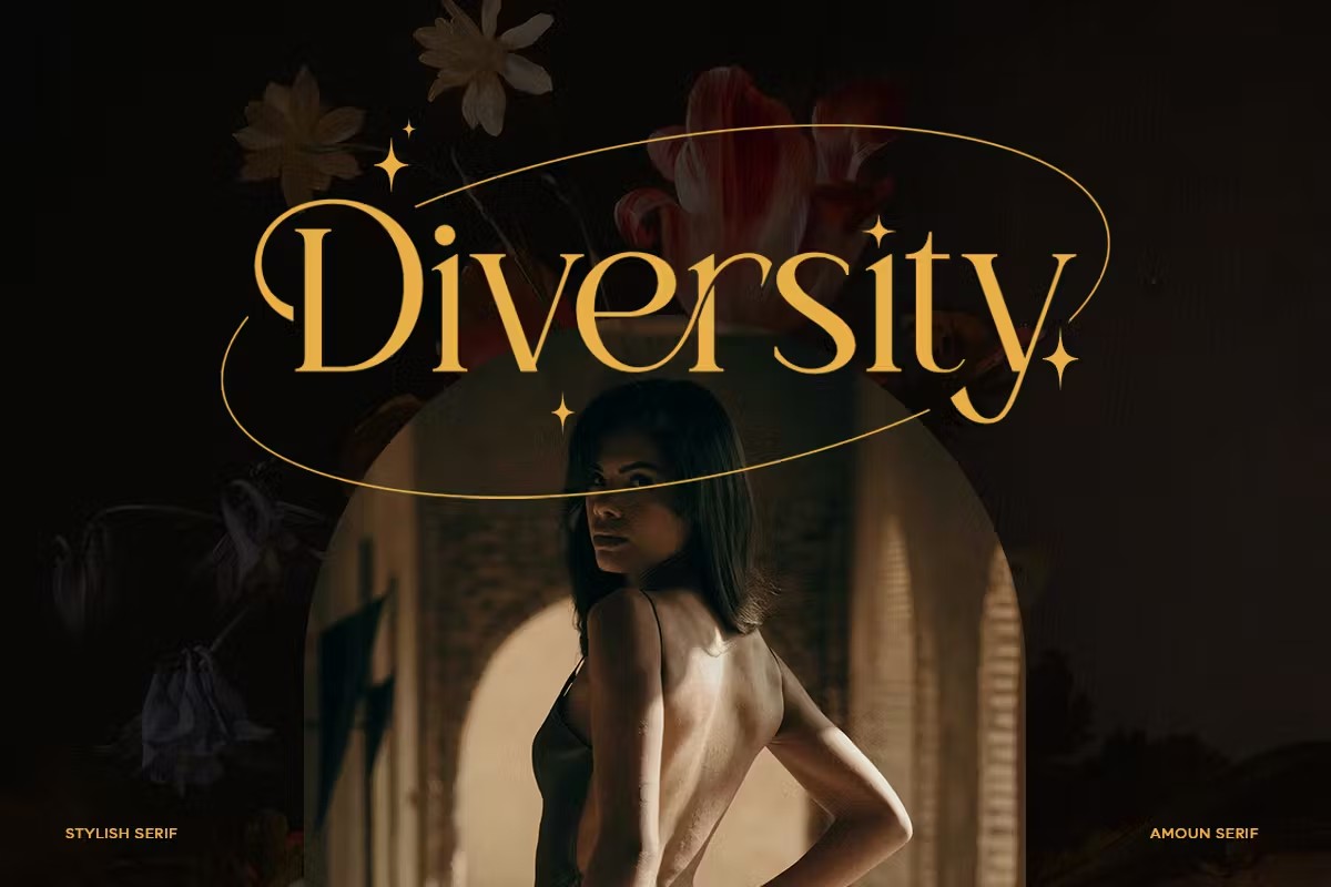 优雅杂志海报标识设计衬线英文字体安装包 Amoun 设计素材 sucaiwan.com