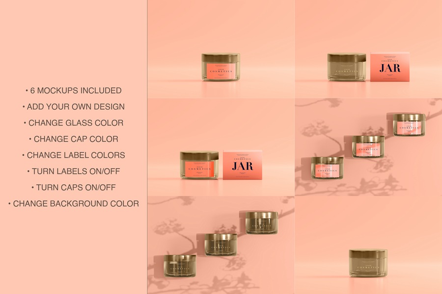 6款时尚化妆护肤品品牌面霜玻璃罐包装纸盒设计PS贴图效果图样机模板 Cosmetic Glass Jar Mockup Set , 第2张-素材湾丨精选海外优质设计素材资源 6款时尚化妆护肤品品牌面霜玻璃罐包装纸盒设计PS贴图效果图样机模板 Cosmetic Glass Jar Mockup Set , sucaiwan.com