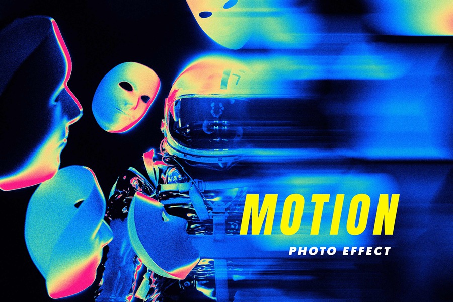 潮流酸性艺术迷幻失真故障动态弥散模糊图片特效模板 Motion Photo Effect Acid Colors 图片素材 sucaiwan.com