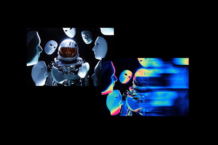 潮流酸性艺术迷幻失真故障动态弥散模糊图片特效模板 Motion Photo Effect Acid Colors 图片素材 sucaiwan.com