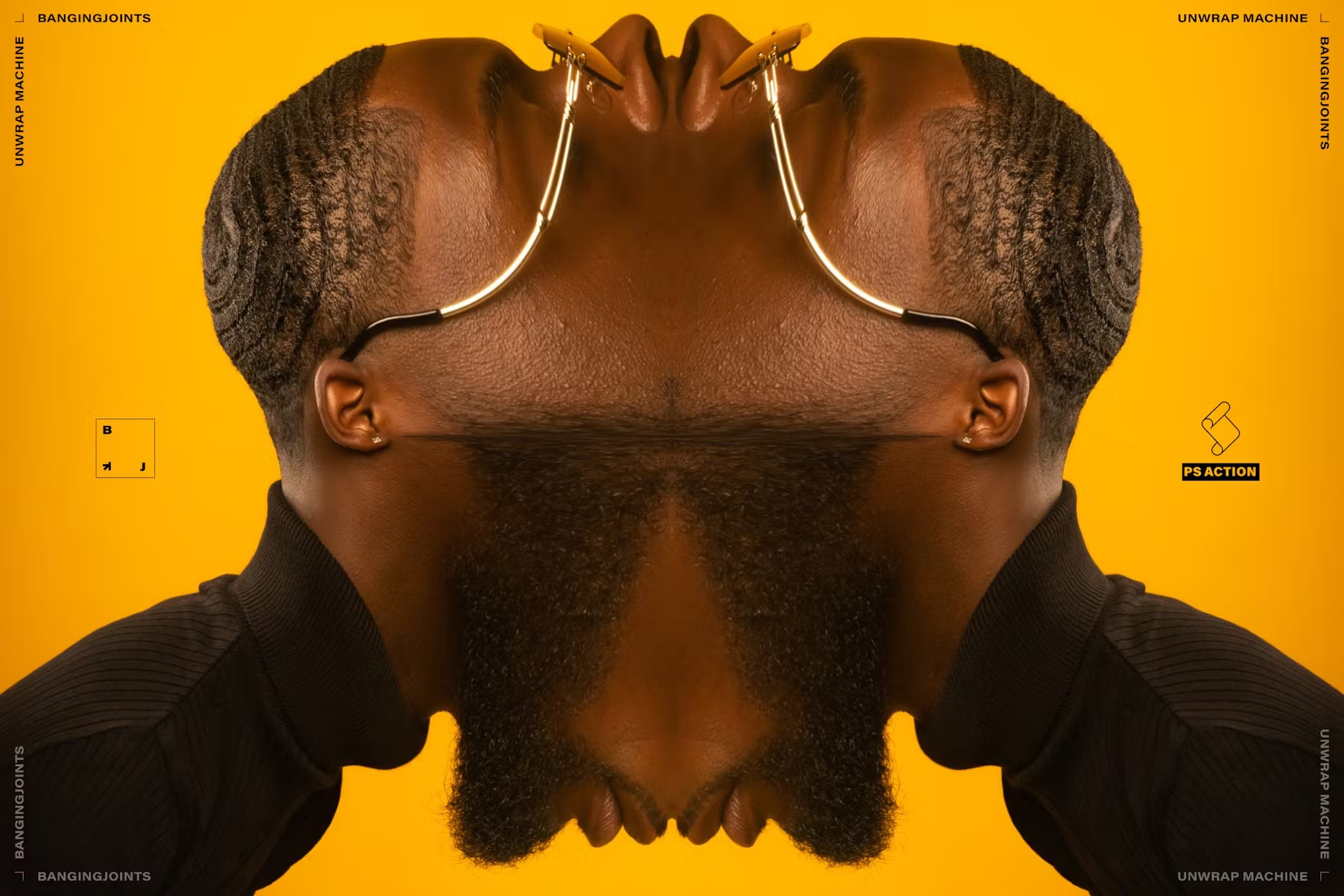 抽象艺术万花筒超现实视觉扭曲特效图片设计后期处理PS特效动作Unwrap Machine – Quad Distort Action 插件预设 sucaiwan.com