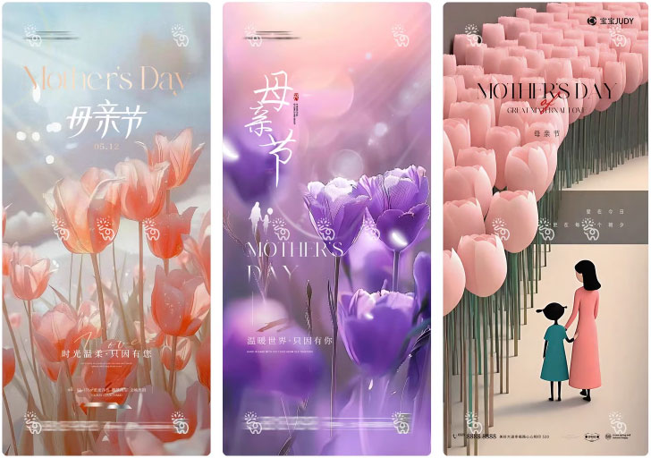 52套 母亲节节日节庆海报模板PSD设计素材 , sucaiwan.com