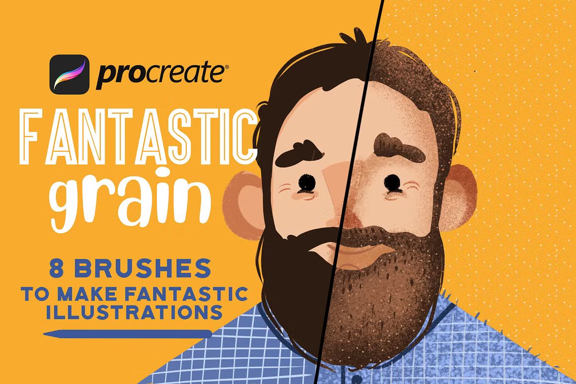 Fantastic grain for Procreate 8支出色颗粒硬粒人群纹点纹阴影颗粒Procreate笔刷 笔刷资源 sucaiwan.com