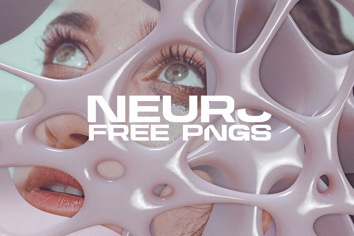 Neuro - 3D Renders 柔体未来3D立体金属镀铬液体流体抽象PNG免扣元素形状设计套装 , sucaiwan.com