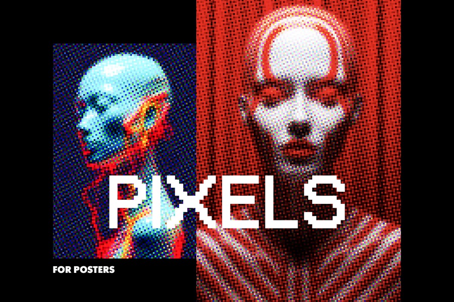 潮流未来派科幻像素风街机游戏半色调海报PSD模板素材 Colorful Pixels Photo Effect 图片素材 第1张-素材湾丨精选海外优质设计素材资源 潮流未来派科幻像素风街机游戏半色调海报PSD模板素材 Colorful Pixels Photo Effect 图片素材 sucaiwan.com